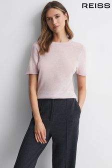 Reiss Neutral Alicia Knitted Crew Neck T-Shirt (733735) | €80