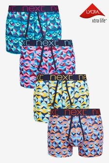 鮮艷幾何印花 - 4 件裝 - 男士四角褲 (734881) | HK$213