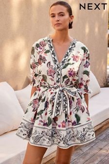Embroidered Skirted Playsuit