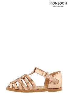 Monsoon Baby Rose Gold Caged Sandals (735094) | $35