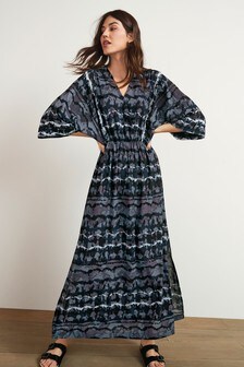 Robe caftan manches longues