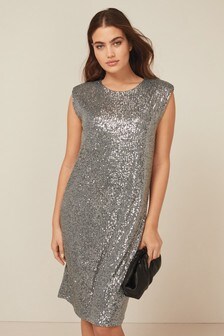 Robe à épaulettes à sequins