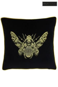 Riva Paoletti Black Cerana Velvet Polyester Filled Cushion (736327) | €26
