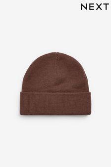Chocolate Brown Flat Knit Beanie Hat (3mths-16yrs) (736586) | SGD 7 - SGD 15