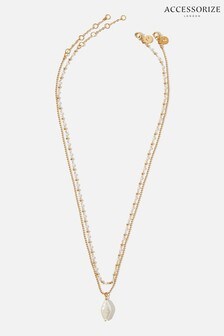 Ensemble de colliers Accessorize plaqués or avec perles