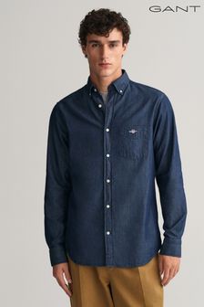 Темный индиго - Gant джинсовая рубашка классического кроя цвета индиго (739152) | €131 - €137