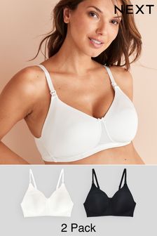 Black/White Nursing Light Pad Non Wire Smoothing Bras 2 Pack (739709) | AED113