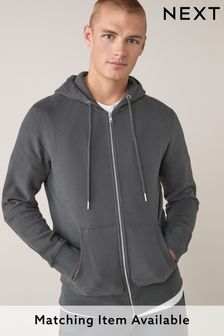 炭灰色 - 整身拉鏈 - 連帽衫 (740089) | HK$246
