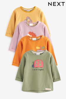 Orange/Purple Character Baby Long Sleeve Tops 4 Pack (740572) | AED67 - AED74