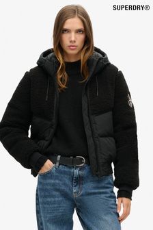 Black teddy borg bomber jacket clearance
