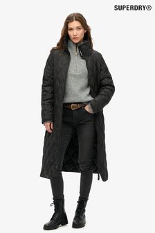 Черно - Superdry Superlong Quilt Liner Coat (740964) | BGN344