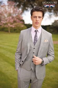 Grey Check Signature Empire Mills Fabric Slim Fit Suit (742358) | €199