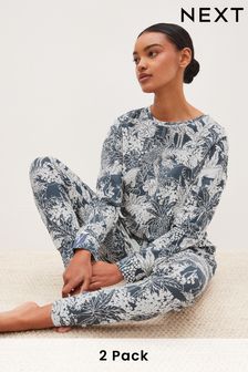 Blue Leaf Short and Long Sleeve Pyjamas Sets 2 Pack (742539) | ₪ 127