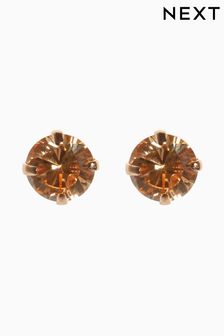 Sterling Silver Rose Gold Plated Cubic Zirconia Stud Earrings (742875) | 11 €
