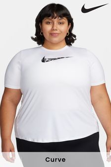 Белый - Женский топ для бега с короткими рукавами Nike Dri-fit Curve (742930) | €50