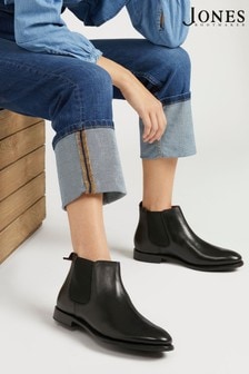 Jones Bootmaker Black Khloe Goodyear Welted Leather Ladies Chelsea Boots (743698) | ₪ 675