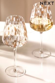 Set of 2 White Confetti Wine Glasses (743965) | $28