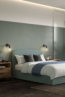 Blue Slate Teal Soft Velvet Matson Upholstered Ottoman Storage Bed Frame (744934) | €725 - €825