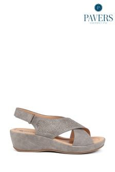 Pavers Grey Ankle Strap Sandals (745106) | AED194