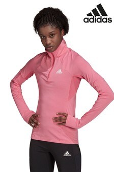 adidas Rose Pink Motion Half Zip Long Sleeve Top (746652) | $50