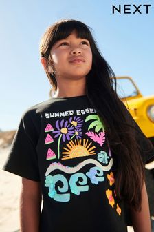 Schwarz - Summer T-Shirt mit Paillettendesign (3-16yrs) (747446) | 16 € - 23 €