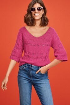 Haut col V surpiqué