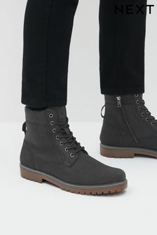 Black Leather Work Boots (747652) | $118