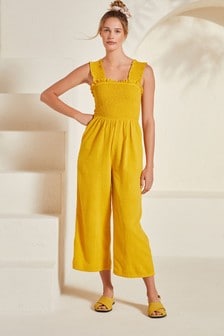 Ochre Yellow Shirred Jumpsuit (747683) | 43 €