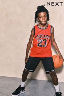 Red Chicago Mesh Vest and Shorts Set (3-16yrs) (747794) | NT$670 - NT$1,020