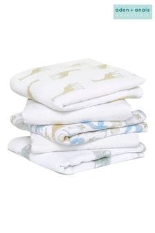 Przyroda - Zestaw 5 kwadratowych ręczników Aden + Anais Essentials z muślinu bawełnianego (747860) | 145 zł