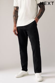 Black Slim Fit Stretch Chinos Trousers (748493) | 109 QAR