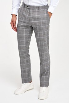 Light Grey/Tan Regular Fit Check Suit: Trousers (748566) | 16 €