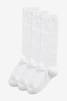White Heart 3 Pack Cotton Rich Knee High Socks (749617) | €7 - €7.50