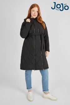 JoJo Maman Bébé Khaki 2-in-1 Quilted Maternity Puffer Coat (750041) | OMR46