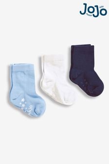 藍色 - JoJo Maman Bébé棉質短襪3對裝 (750458) | NT$440