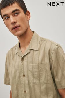 Нейтральный - Рубашка в полоску с короткими рукавами (750555) | €12