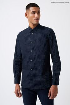 French Connection Black Geo Dot Long Sleeve Shirt