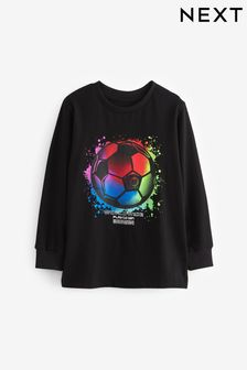 Black Football Long Sleeve Graphic T-Shirt (3-16yrs) (751155) | R128 - R220