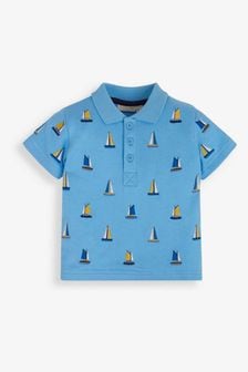 JoJo Maman Bébé Blue Boat Embroidered Polo Shirt (751482) | €12.50
