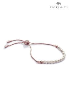 Ivory & Co Rose Gold Carlisle And Pearl Dainty Toggle Bracelet (751570) | kr519