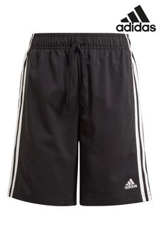 adidas Black 3 Stripe Woven Shorts