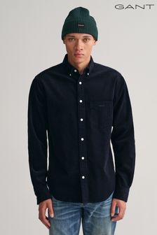 Bleu soirée - Gant chemise en velours côtelé coupe régulière (752170) | €117