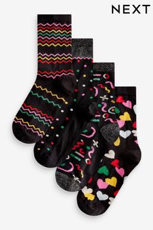 Multi Hearts/Spots Ankle Socks 4 Pack (752551) | AED40