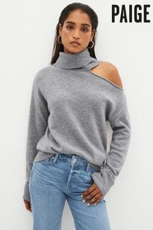 灰色 - Paige Raundi 高翻領羊毛針織套衫 (752669) | NT$13,760