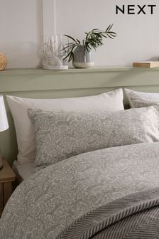 Grey/Stone Woodland Jacquard Duvet Cover and Pillowcase Set (752803) | €31 - €51