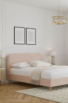 Plush Chenille Rose Pink Matson Upholstered Bed Bed Frame (753316) | €400 - €520