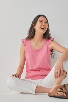 Haut sans manches souple brodé