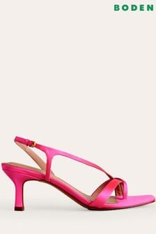 Boden Pink Satin Low Heeled Sandals (753766) | €89