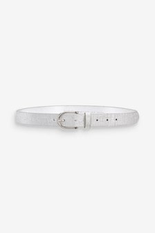 Silver Shimmer PU Jeans Belt (753868) | $15