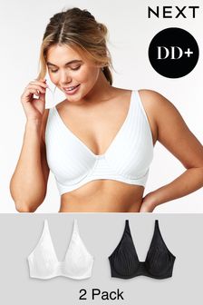 Black/White DD+ Non Pad Full Cup Bras 2 Pack (753878) | R500